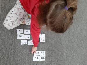 Rozsypanka sylabowa - układamy wyrazy, ćwiczymy czytanie.